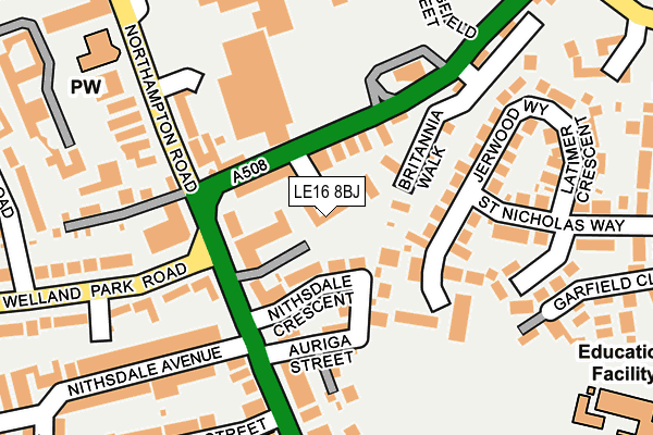 LE16 8BJ map - OS OpenMap – Local (Ordnance Survey)