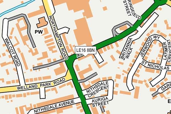 LE16 8BN map - OS OpenMap – Local (Ordnance Survey)