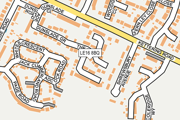 LE16 8BQ map - OS OpenMap – Local (Ordnance Survey)