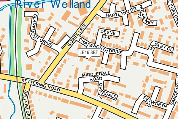 LE16 8BT map - OS OpenMap – Local (Ordnance Survey)