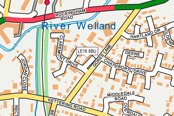 LE16 8BU map - OS OpenMap – Local (Ordnance Survey)