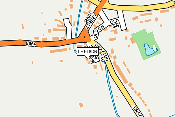 LE16 8DN map - OS OpenMap – Local (Ordnance Survey)