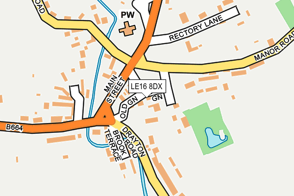 LE16 8DX map - OS OpenMap – Local (Ordnance Survey)