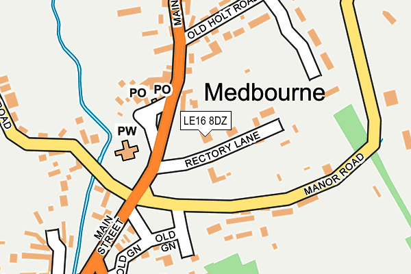 LE16 8DZ map - OS OpenMap – Local (Ordnance Survey)