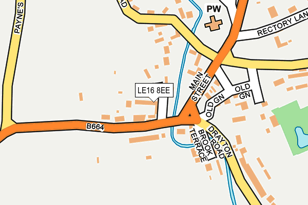 LE16 8EE map - OS OpenMap – Local (Ordnance Survey)