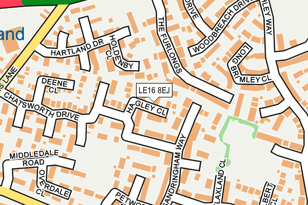 LE16 8EJ map - OS OpenMap – Local (Ordnance Survey)