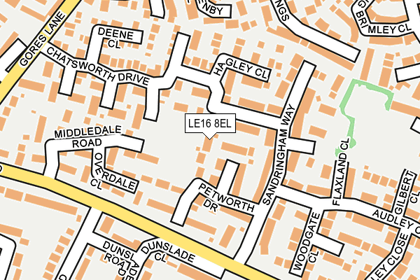 LE16 8EL map - OS OpenMap – Local (Ordnance Survey)
