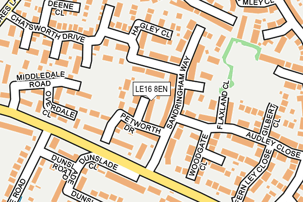 LE16 8EN map - OS OpenMap – Local (Ordnance Survey)