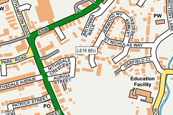 LE16 8EU map - OS OpenMap – Local (Ordnance Survey)