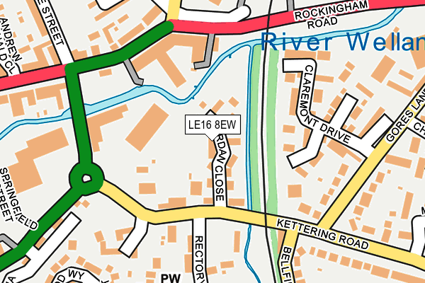 LE16 8EW map - OS OpenMap – Local (Ordnance Survey)