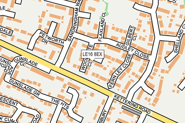 LE16 8EX map - OS OpenMap – Local (Ordnance Survey)