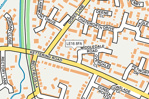 LE16 8FA map - OS OpenMap – Local (Ordnance Survey)