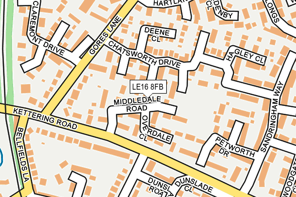 LE16 8FB map - OS OpenMap – Local (Ordnance Survey)