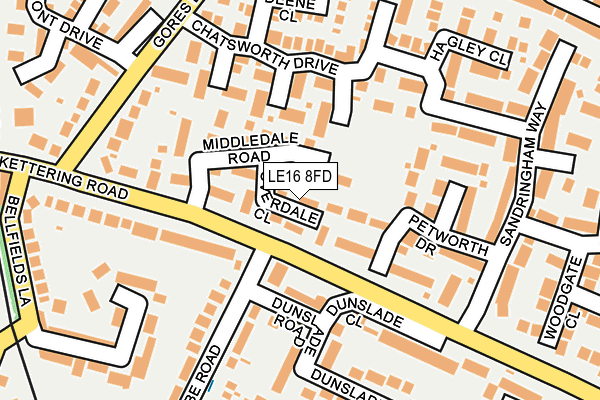 LE16 8FD map - OS OpenMap – Local (Ordnance Survey)