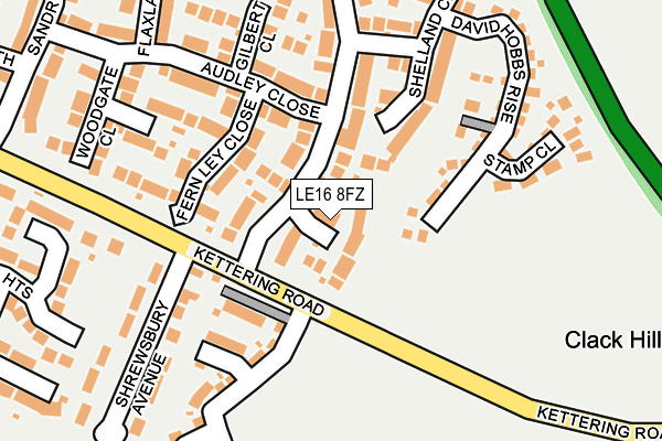 LE16 8FZ map - OS OpenMap – Local (Ordnance Survey)