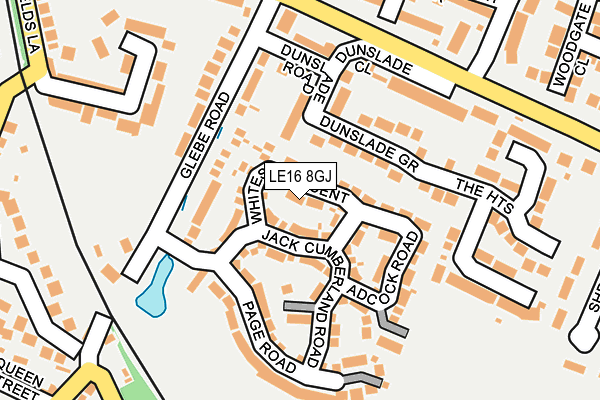 LE16 8GJ map - OS OpenMap – Local (Ordnance Survey)