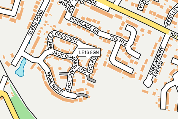 LE16 8GN map - OS OpenMap – Local (Ordnance Survey)