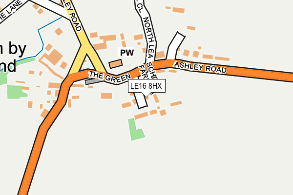 LE16 8HX map - OS OpenMap – Local (Ordnance Survey)