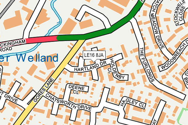 LE16 8JA map - OS OpenMap – Local (Ordnance Survey)