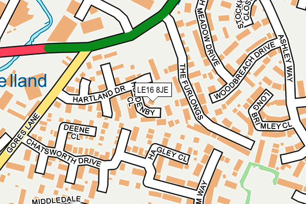 LE16 8JE map - OS OpenMap – Local (Ordnance Survey)