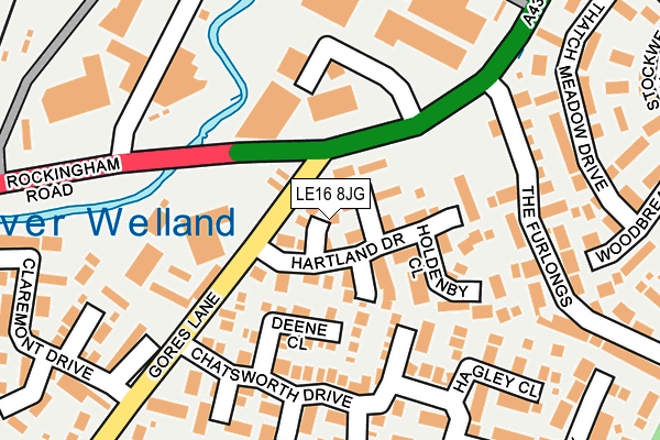 LE16 8JG map - OS OpenMap – Local (Ordnance Survey)