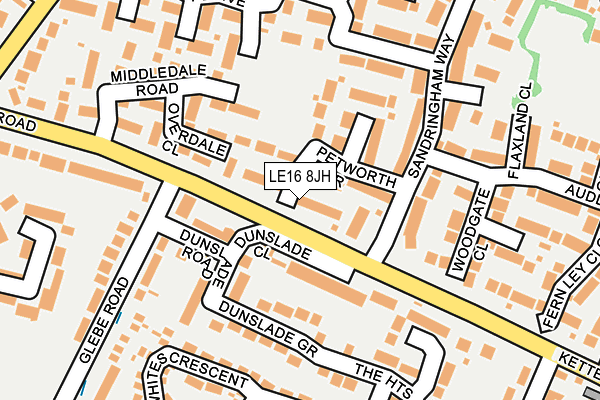 LE16 8JH map - OS OpenMap – Local (Ordnance Survey)