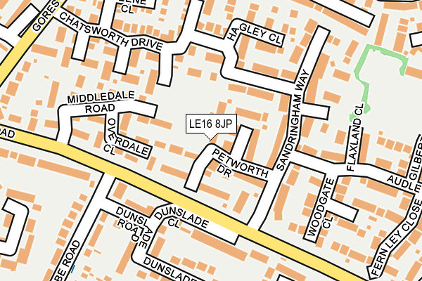 LE16 8JP map - OS OpenMap – Local (Ordnance Survey)