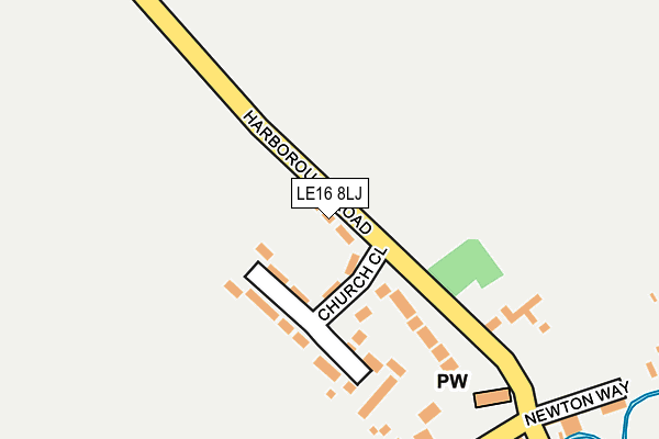 LE16 8LJ map - OS OpenMap – Local (Ordnance Survey)