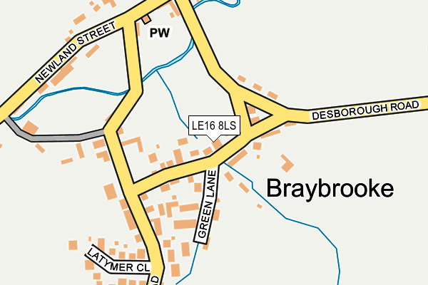 LE16 8LS map - OS OpenMap – Local (Ordnance Survey)