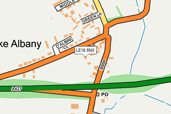 LE16 8NX map - OS OpenMap – Local (Ordnance Survey)