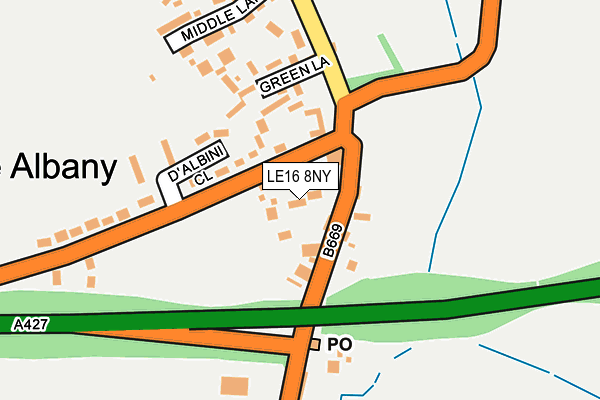 LE16 8NY map - OS OpenMap – Local (Ordnance Survey)