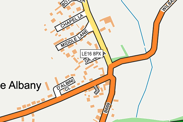 LE16 8PX map - OS OpenMap – Local (Ordnance Survey)