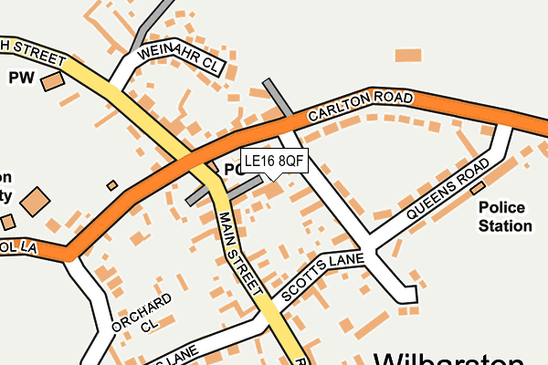 LE16 8QF map - OS OpenMap – Local (Ordnance Survey)