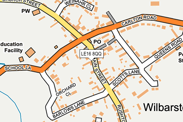 LE16 8QQ map - OS OpenMap – Local (Ordnance Survey)