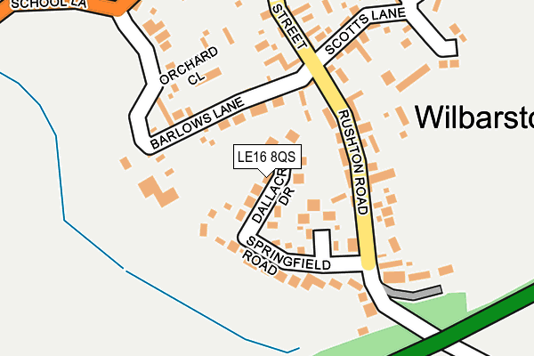 LE16 8QS map - OS OpenMap – Local (Ordnance Survey)