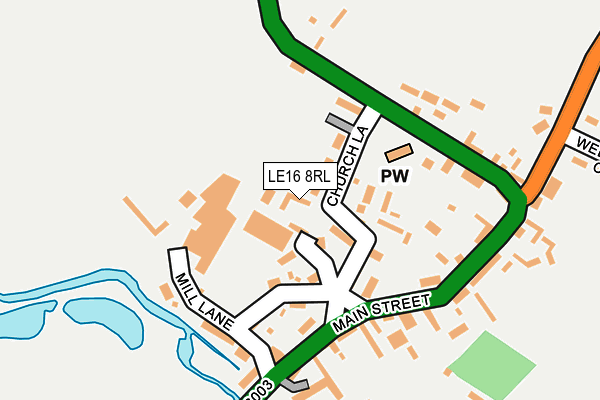 LE16 8RL map - OS OpenMap – Local (Ordnance Survey)