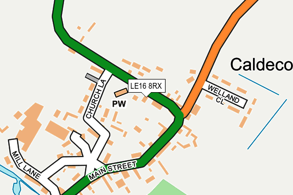 LE16 8RX map - OS OpenMap – Local (Ordnance Survey)