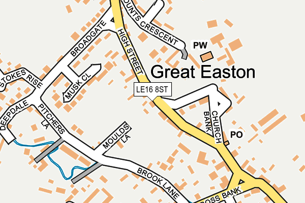 Map of GREAT EASTON PO AND STORES LIMITED at local scale