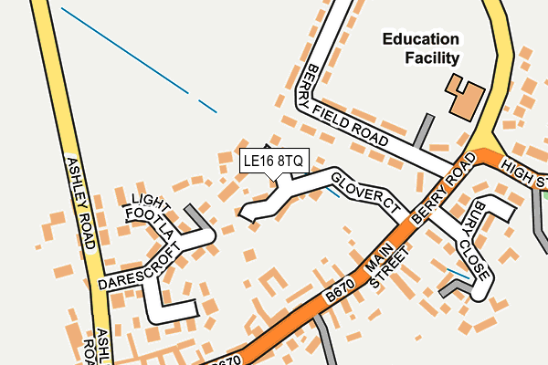 LE16 8TQ map - OS OpenMap – Local (Ordnance Survey)
