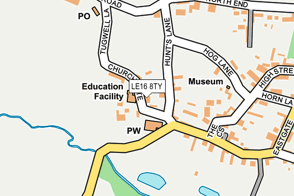 LE16 8TY map - OS OpenMap – Local (Ordnance Survey)