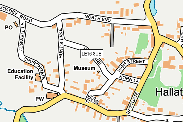 LE16 8UE map - OS OpenMap – Local (Ordnance Survey)