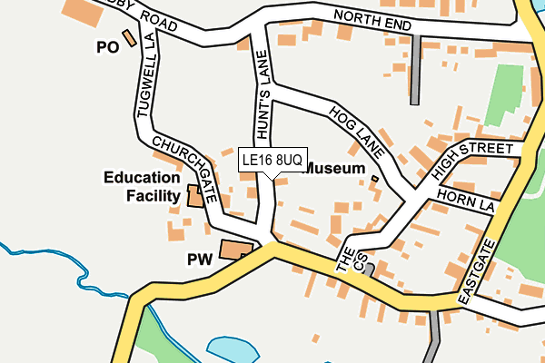 LE16 8UQ map - OS OpenMap – Local (Ordnance Survey)