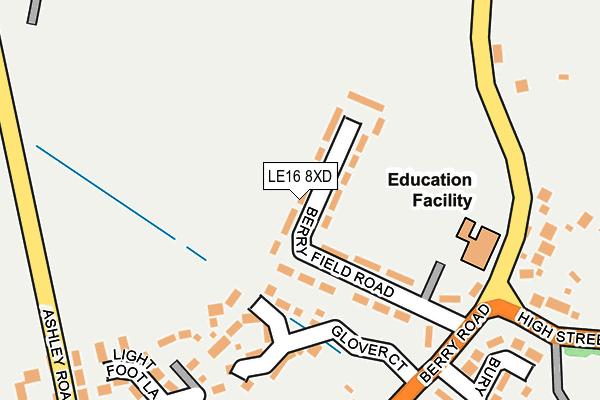 LE16 8XD map - OS OpenMap – Local (Ordnance Survey)