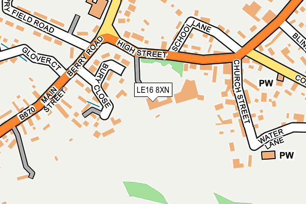 LE16 8XN map - OS OpenMap – Local (Ordnance Survey)