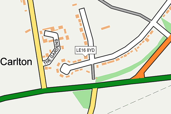 LE16 8YD map - OS OpenMap – Local (Ordnance Survey)