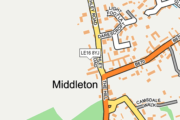 LE16 8YJ map - OS OpenMap – Local (Ordnance Survey)
