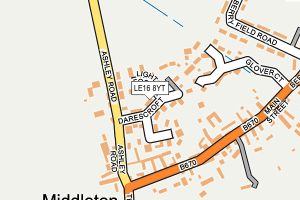 LE16 8YT map - OS OpenMap – Local (Ordnance Survey)