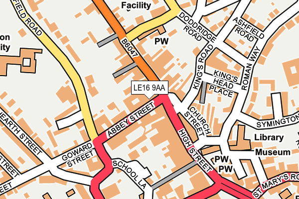 LE16 9AA map - OS OpenMap – Local (Ordnance Survey)
