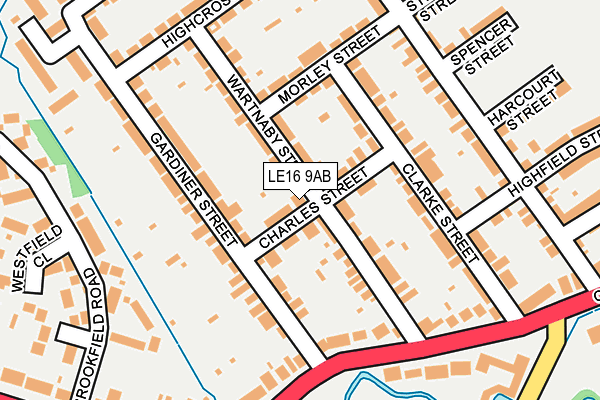 LE16 9AB map - OS OpenMap – Local (Ordnance Survey)