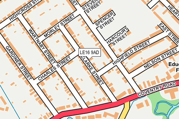 LE16 9AD map - OS OpenMap – Local (Ordnance Survey)